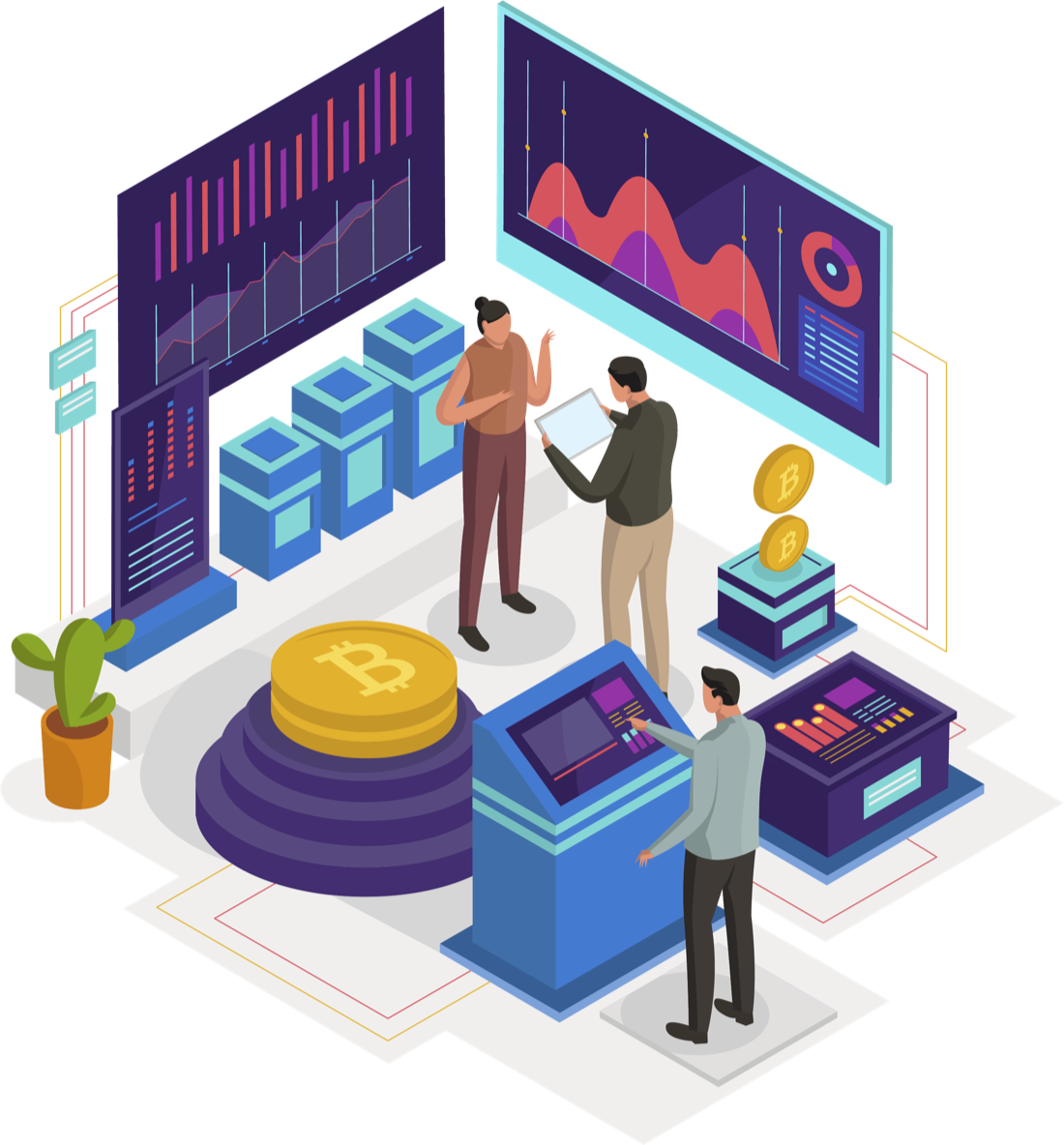 Crypto and blockchain illustration